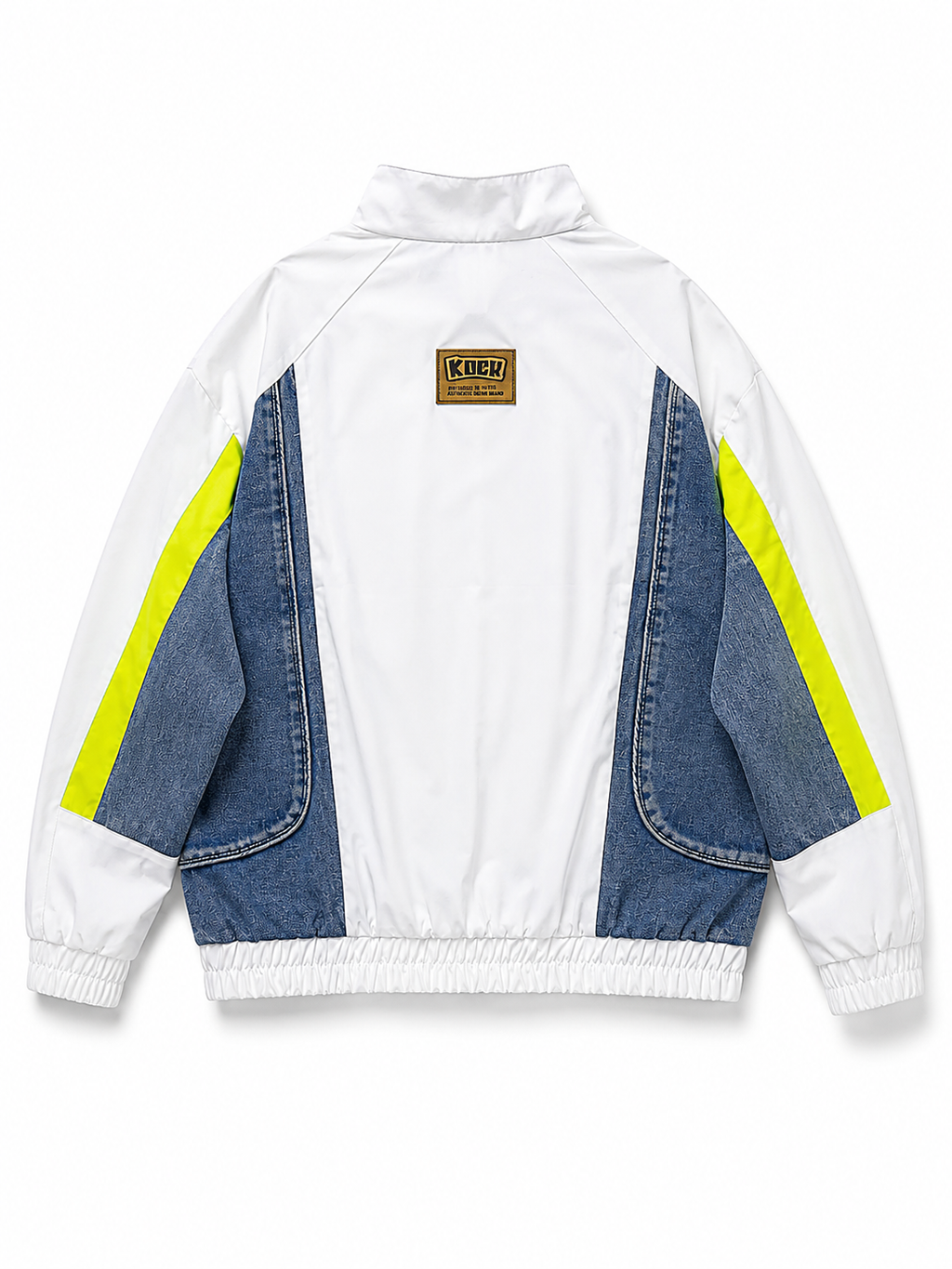 Sporty windbreaker with denim accents