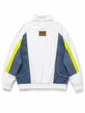 Sporty windbreaker with denim accents